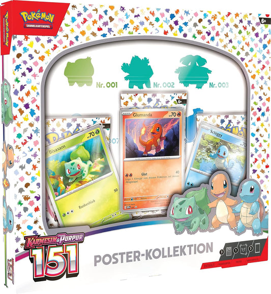 Pokemon TCG: 151 Poster-Kollektion (Deutsch) – 3 Booster + 3 Promos + Poster – OVP & Original